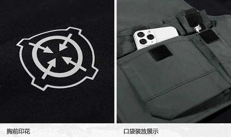 Fashion Men Black Techwear 100% Cotton Patch Stich Long Sleeve T-Shirts Autumn Mens Oversized Locomotive Style Tooling T Shirt X2412281