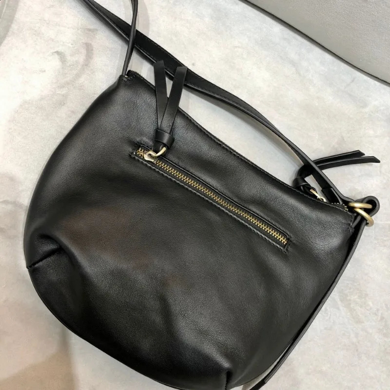 Handmade Genuine Leather Womens Street Casual Trend Soft Cowhide Shoulder Crossbody Bag Ladies Lightweight Small Hobo 241227
