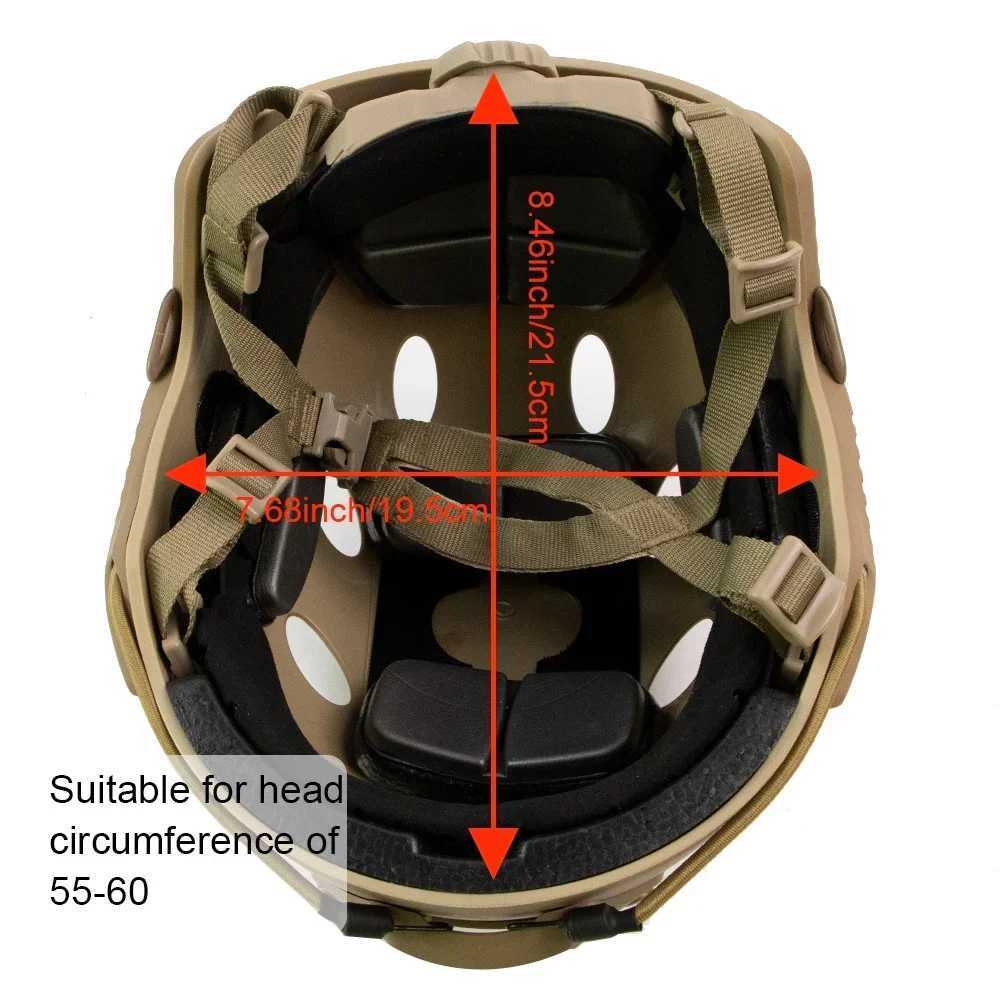 Quick tactical helmet adjustment knob thick ABS outdoor air gun shooting CS protective equipment set size 55-60cm W241228