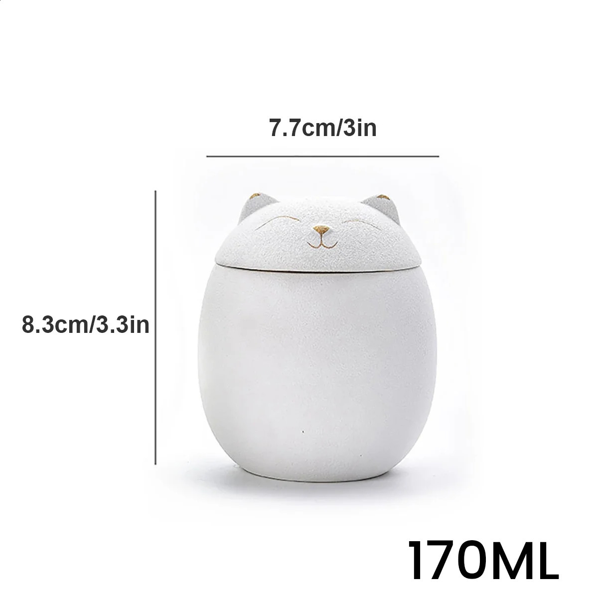 Black/White 170/500ml Urn for Pet Ashes Cat Shape Memorial Cremation Urns-Handcrafted Decorative Urns for Funeral Cat Dog Urn 241225