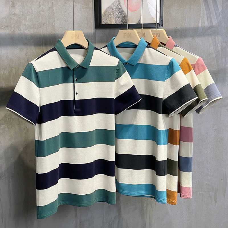 Upscale New Summer Brand Striped Mens Designer shirt Shirt with Short Sleeves Casual Top Fashion Mens Clothing 2024... X241228