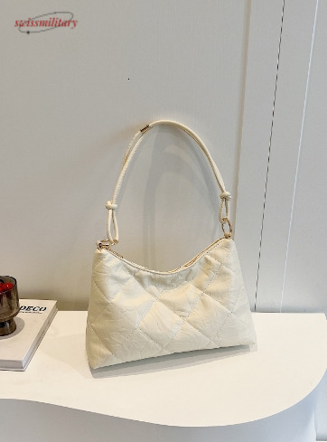 New Cross border Retro Single Shoulder Large Capacity Commuter Women's Bag with Diamond Grid Underarm Bag, High end, Fashionable and Versatile Cr