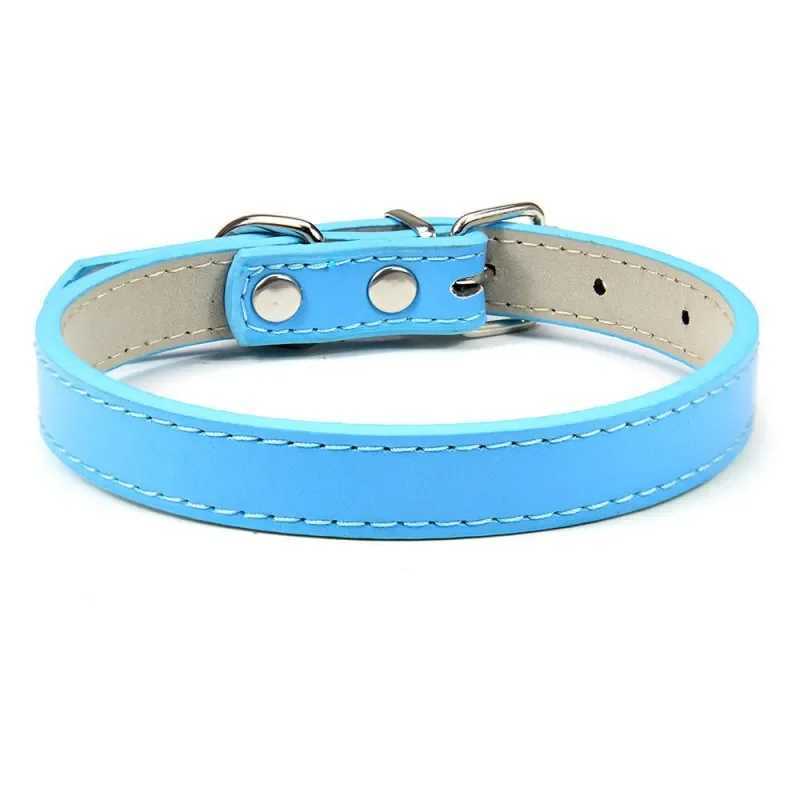 New Arrival 1 Piece Dog Adjustable Color PU Leather Neck Strap Cat Collars Soft Pet Supplies for Dogs Z241228