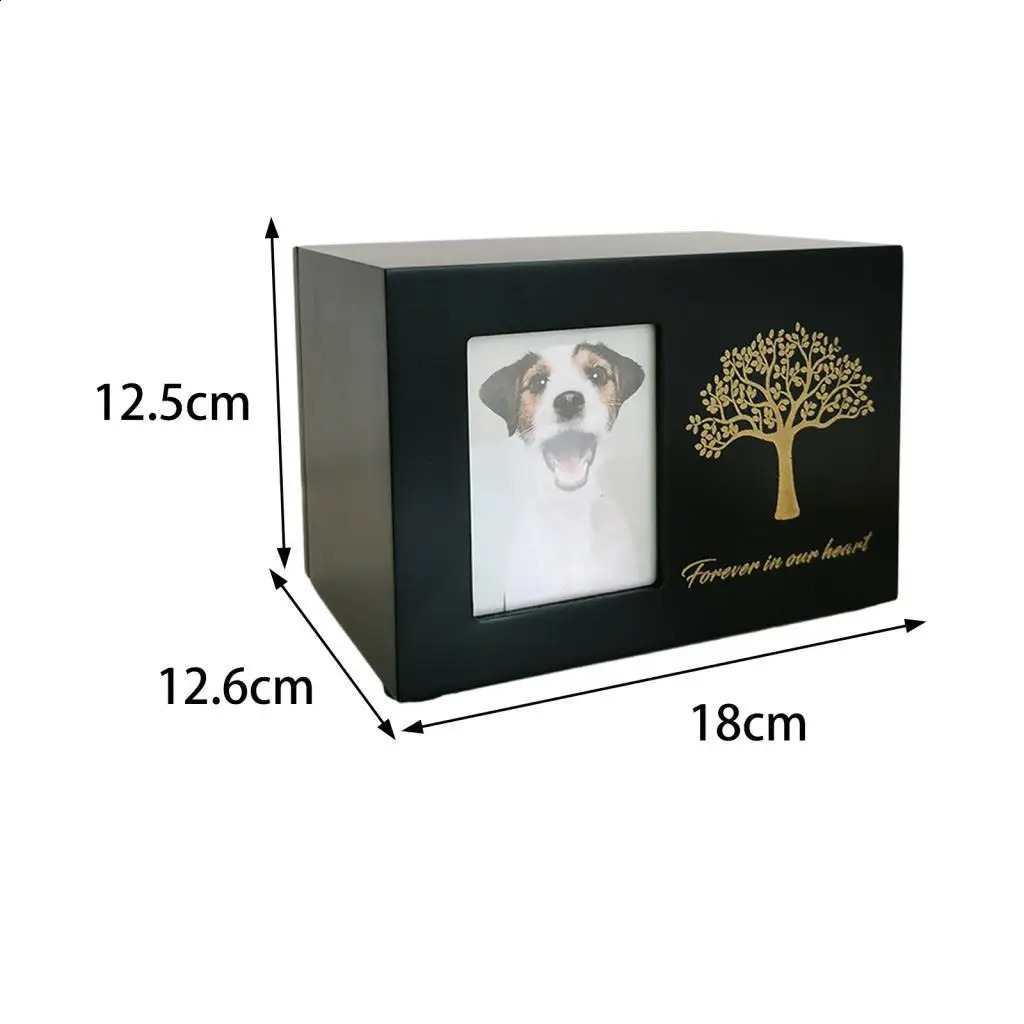Cremation Urn for Dogs Funeral with Po Frame Wood Cat Ashes Keepsake Box 241225