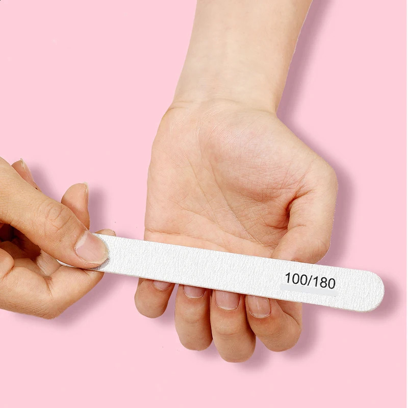 50/100Pcs Professional Grey Nail Files Set Manicure Pedicure Nail Stylist Supplies Disposable Care Manicure Accessories And Tool 241223