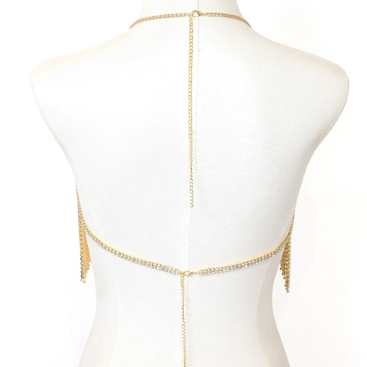 Trend In Tassels Hip Hop Style Rhinestone Chest Chain Nightclub Womens Body Chain Jewelry 241227