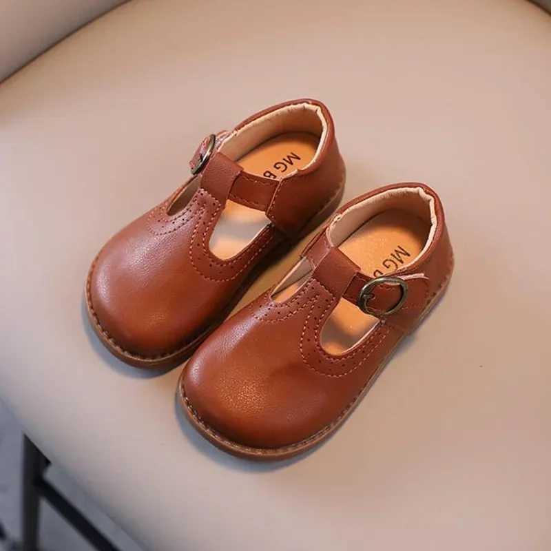 Childrens Mary Jens UK Sled T-Shape Strap Tri Color Retro 21-30 Little Girl Leather Shoes Full MTach School Childrens Apartment W241228