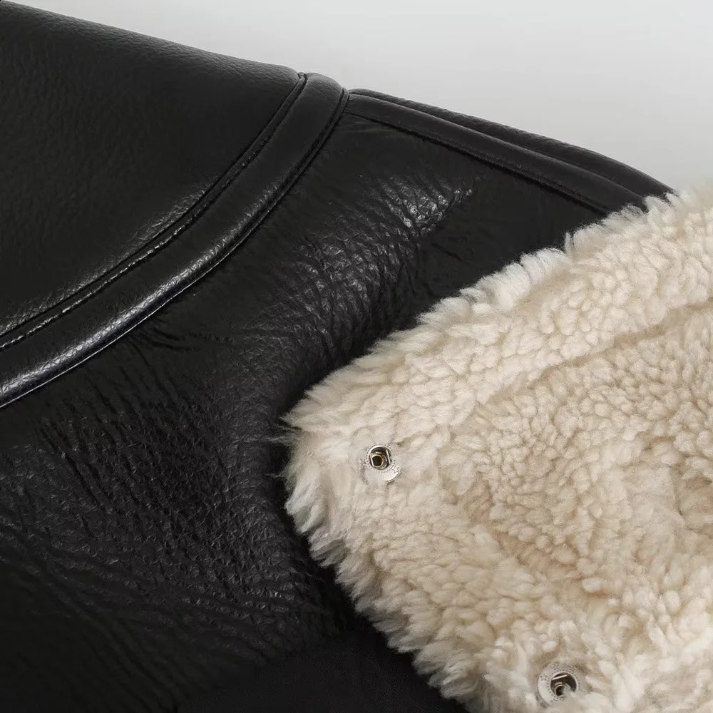 UNIZERA Autumn/Winter Product Womens Fashion Casual Loose Versatile Zipper Leather Jacket Coat 241220