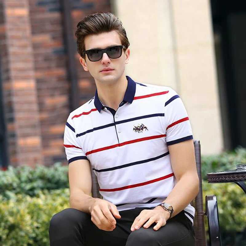 High quality shirt shirt New summer brand cotton mens shirt shirt Business casual short sleeve striped shirt shirt men tops shirt X241228
