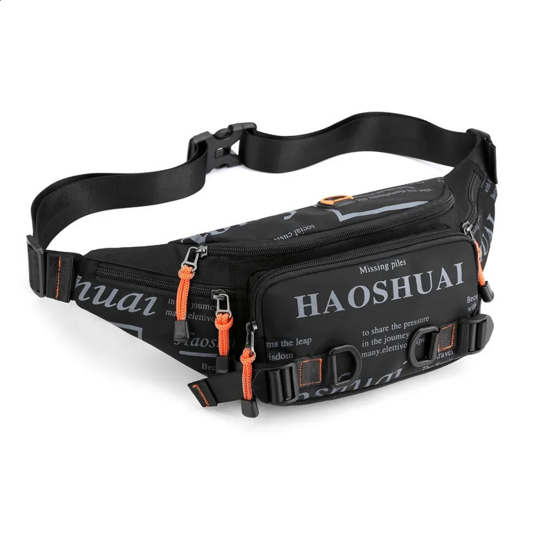 outdoor mens waist pack fashion casual chest bag cross-border waterproof nylon cloth diagonal multi-functional mens bag 241228