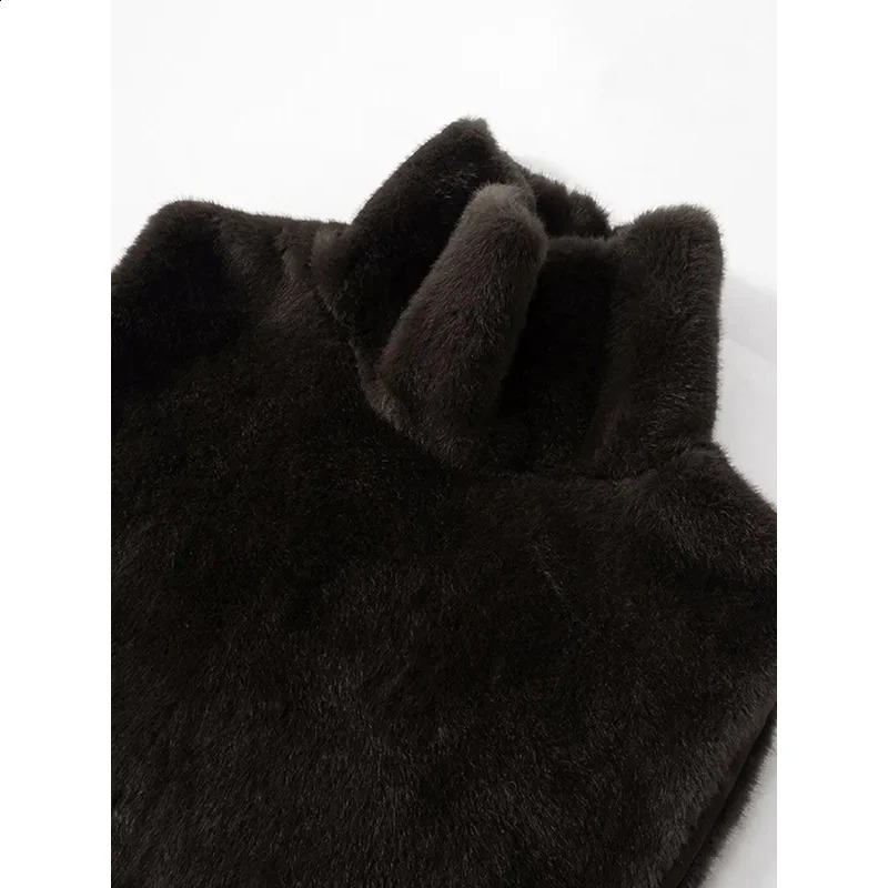 2024 Winter Solid Faux Fur Vest For Women Sleeveless High Collar Thickened Warm Jackets Female Street Allmatch Outwear 241223