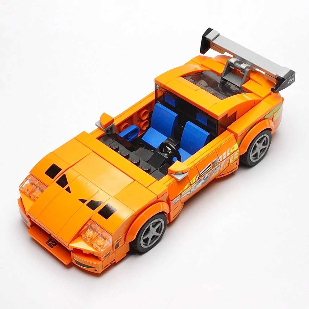 379 pieces of MOC Speed Champions Street Race convertible sports car model building blocks DIY creative assembly childrens toy gifts X241228
