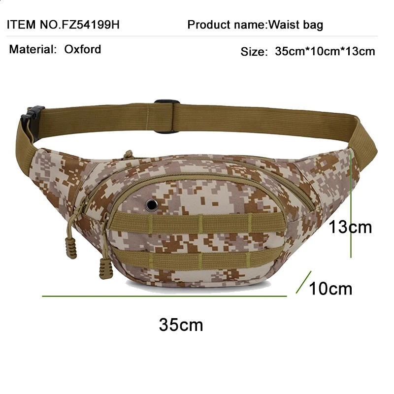 Utility Tactical Waist Pack Outdoor Bag Pouch Military Camping Hiking Waist Belt Bags Camouflage Fanny Pack Chest UBS Bag Bumbag 241228