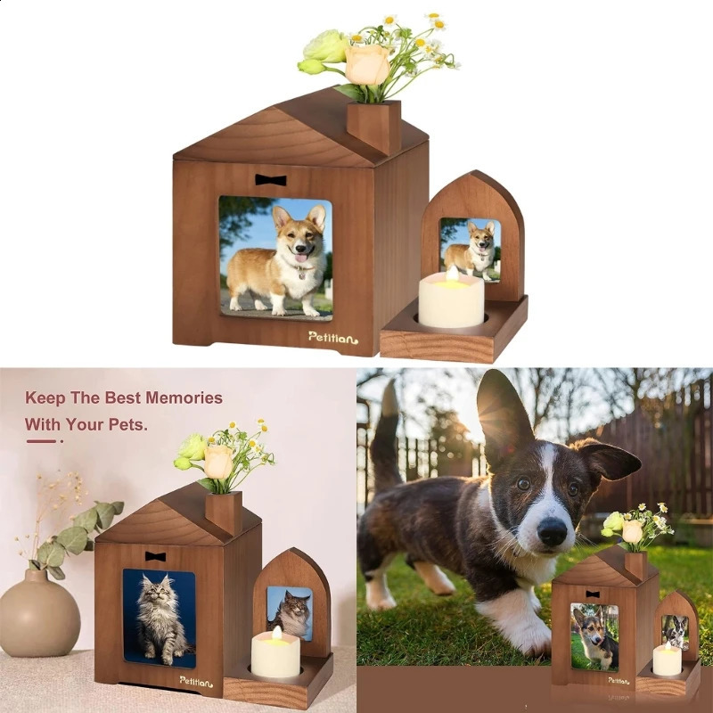 Dog Urn Cremation Holder Memorial Gifts Memorial Picture Frame Rememberable Urn for Deceased-Pet 241225