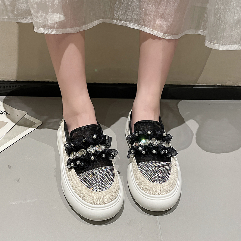 Designer Women's Sports Shoes Luxury Shining Water Diamond Decoration Women's loafers Platform Casual Shoes zapatillas mujer High quality ca