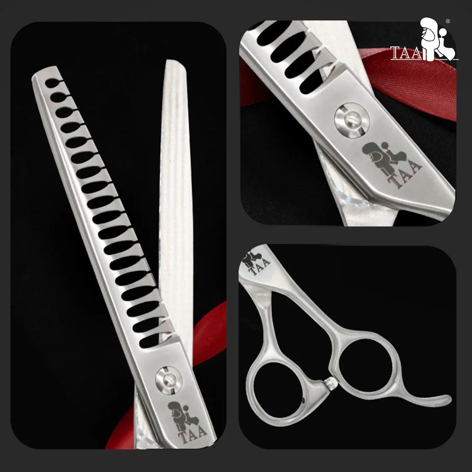 TAA Grooming Dog Scissors Pet Professional Scissors Fish Bone Serrated 440C Alloy Steel Scissors for Dogs Cat Pets Hair Cutting 241224