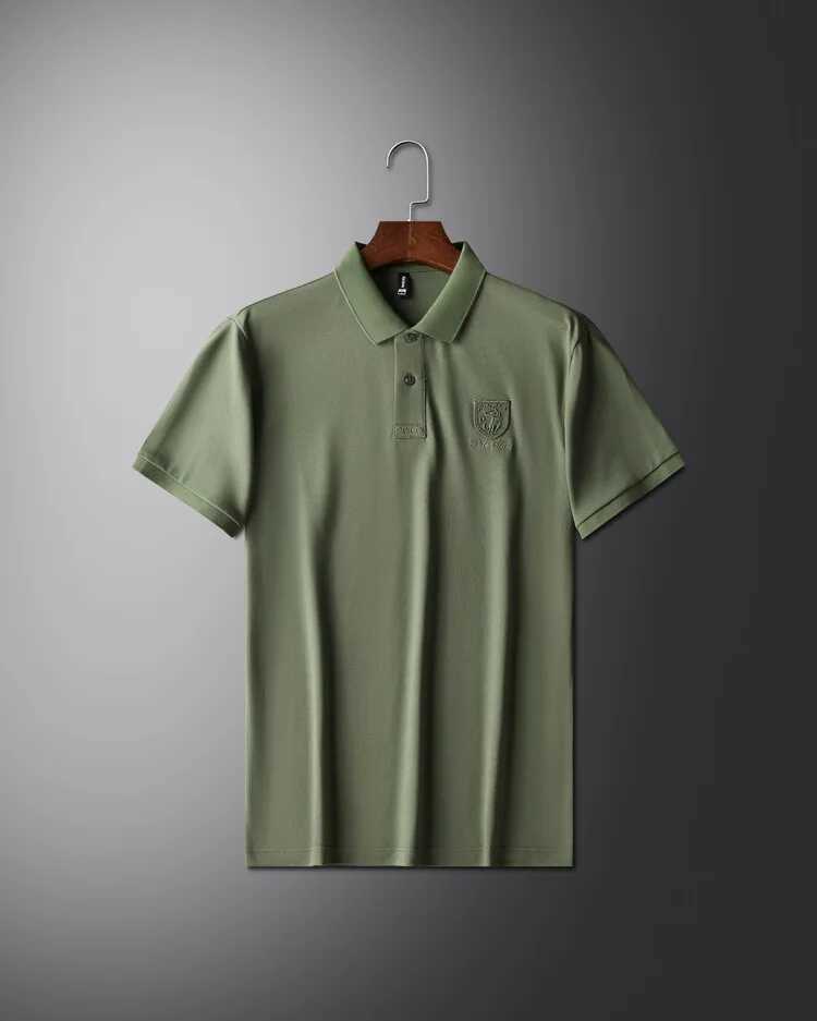 new fashionable short sleeved shirt shirt mens high-end brand embroidered T-shirt summer ice silk breaTHable casual top X241228