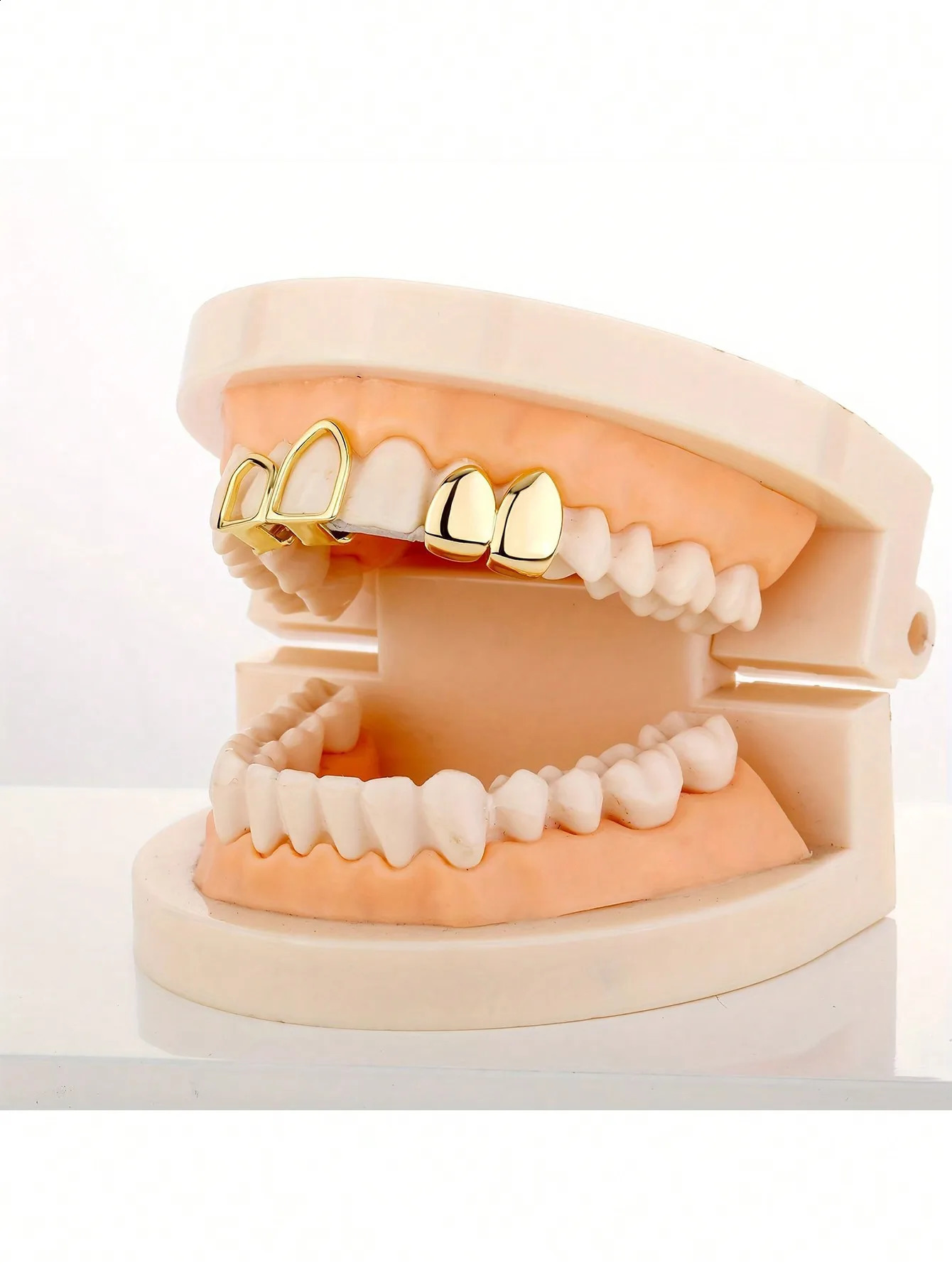 All Hollow Unique Style Bling Iced Out Teeth Hip Hop Top Bottom Grills Dental Mouth Punk Teeth Caps Cosplay Party TG136 241226