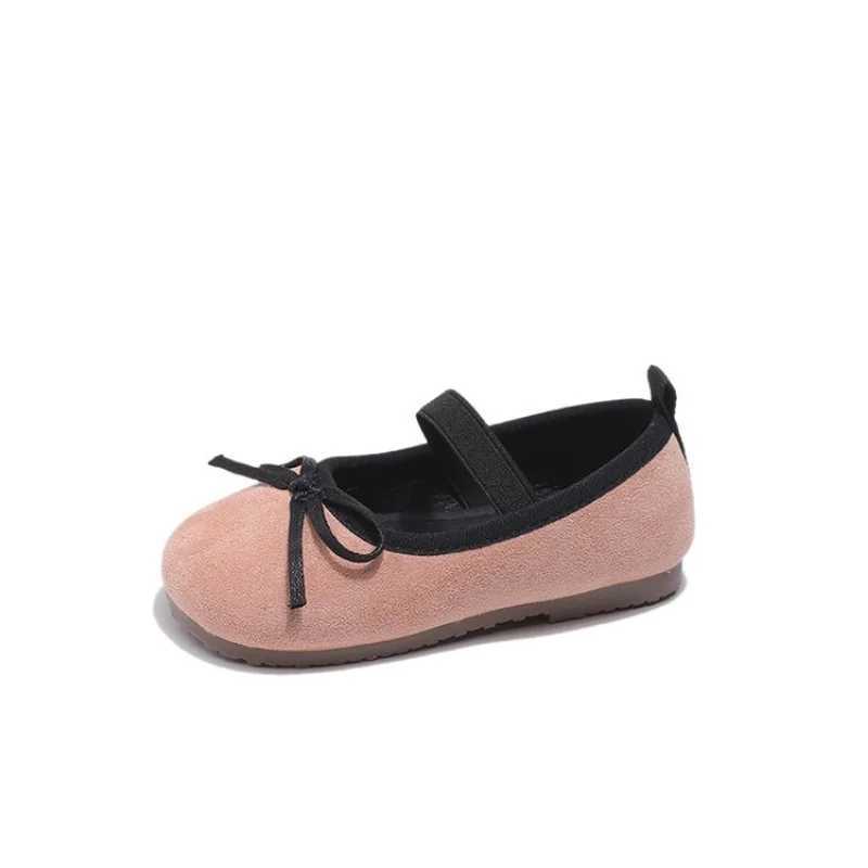 Baby Girls Princess Shoes Leisure Solid Color Bowtie Kids Ballet Flats Toddler Light Elastic Band Autumn Childrens Flat Shoes W241228
