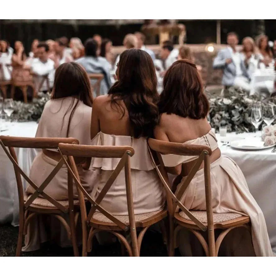 Two Piece Bridesmaid Chiffon A E Off The Shoulder Backless Maid Of Honor Gowns Long Wedding Guest Dresses