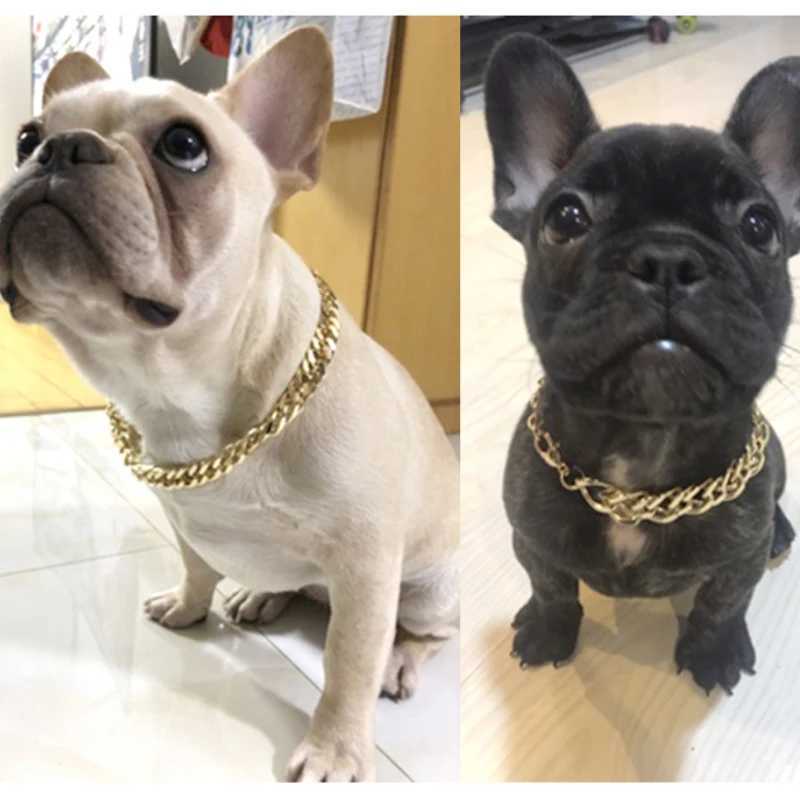 Dogs Collar Small Dog Necklace Snack Chain Teddy French Bulldog Necklace Silver/Golden Pet Accessories Dog Accessories M241228