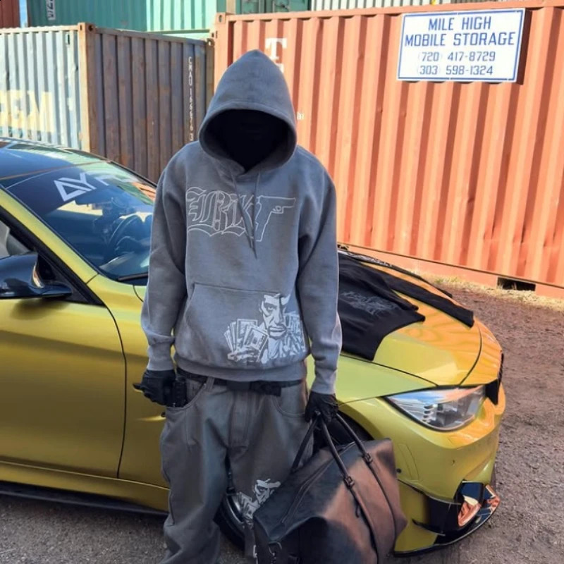 Solid color long sleeved floral hoodie mens and womens cotton pattern printed sportswear winter loose trendy street hoodie 241227