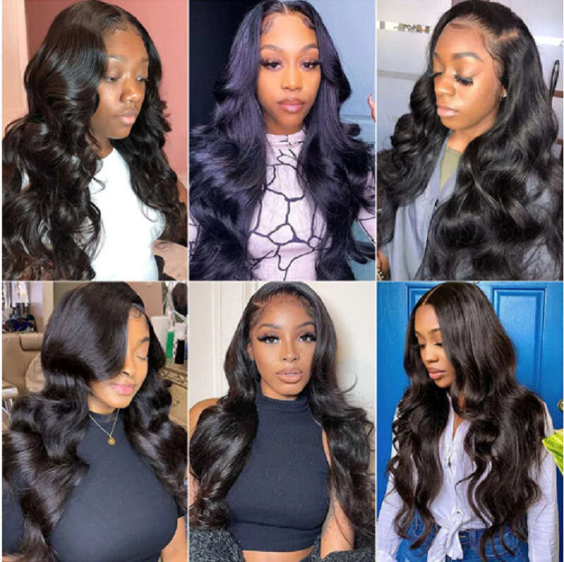 Female Wig 13 * 4 Front Lace Synthetic Headband, Black Medium Split Long Curly Hair, Body Wigs Kq2 Kq2