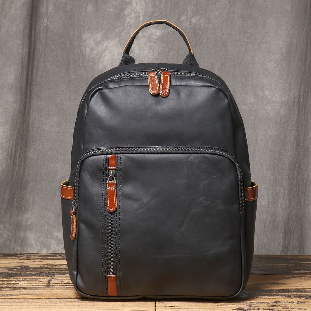 New High-Quality Genuine First-Layer Cowhide Backpack, Large Capacity Multifunctional School Bag, Can Fit A 14-Inch Laptop