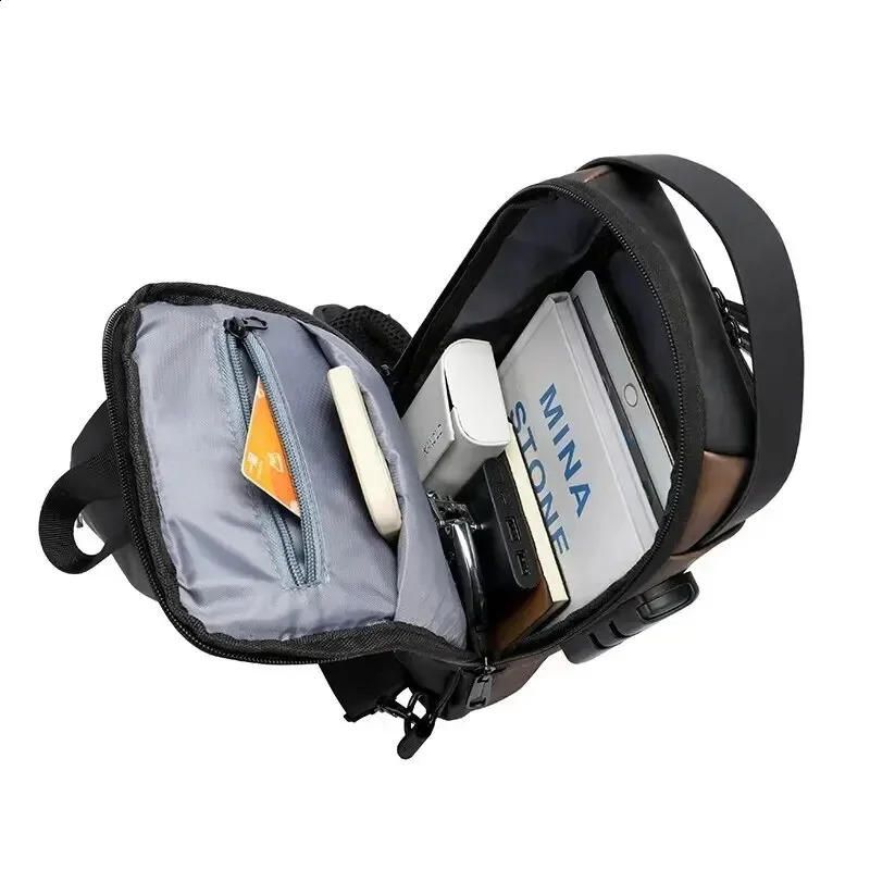 Mens Shoulder Bag Anti Theft USB Messenger Pack Man Crossbody Cross Body Travel Sling Chest Bags Pack 241228