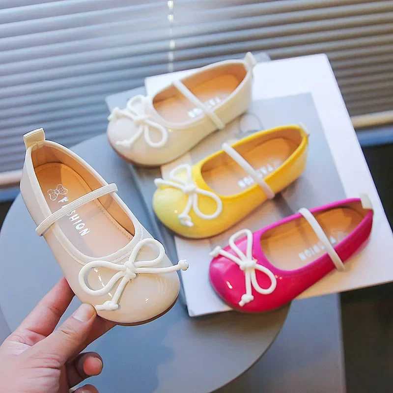 Size 21-36 Kids Flats Children Princess Shoes Spring Bright Colors Girls Mary Jane Shoes Baby Toddler Girl Shiny Leather Shoes W241228