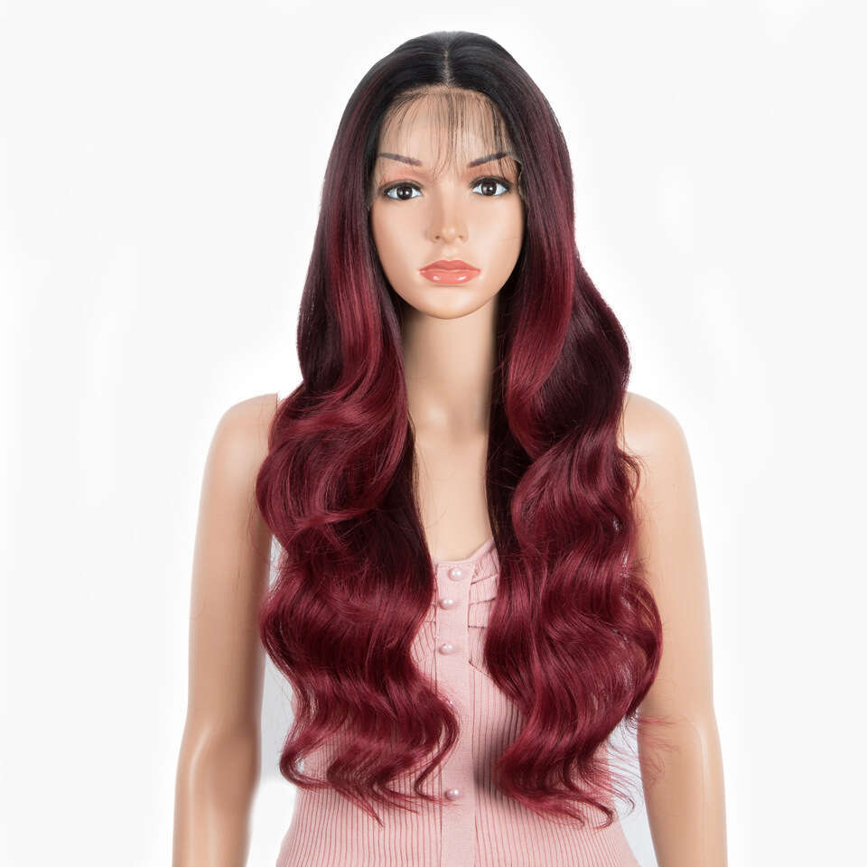 Front Lace Rebecca Wig, Women's Wavy Long Curly Hair, Synthetic Headband, Wig Kq2 Kq2
