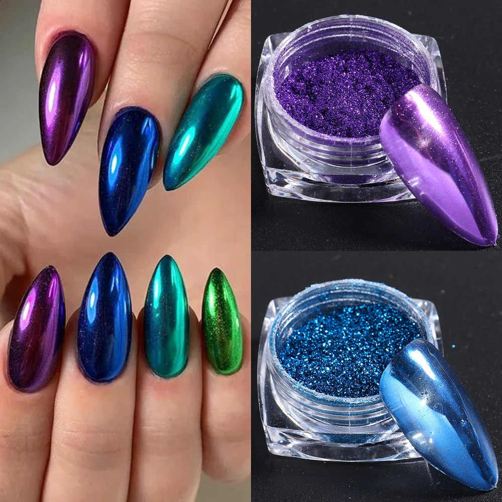 23pcs Chrome Nail Powder Set Mirror Rubbing Pigment Gold Metallic Powder Dust Summer Glitter Flakes Gel Polish Decor GLMCB01-24 241223