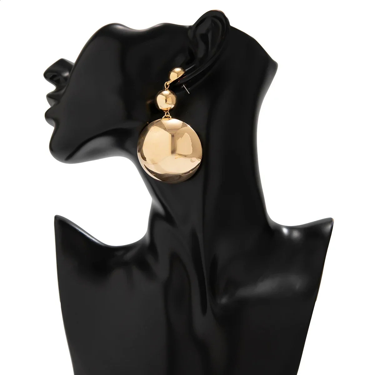 Lacteo Punk Round Beads Ball Chain With Removable Geometric Pendant Necklace Womens Jewelry Set Drop Earrings Ladies Party 241226