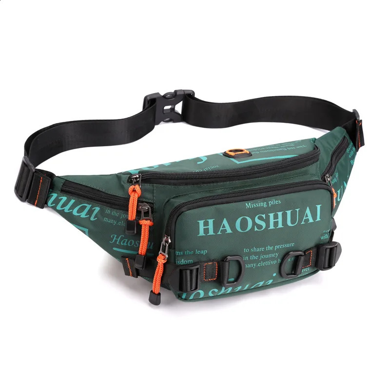 outdoor mens waist pack fashion casual chest bag cross-border waterproof nylon cloth diagonal multi-functional mens bag 241228