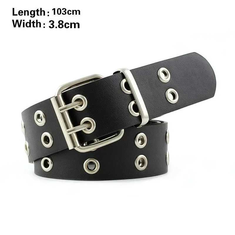 Fashionable alloy womens belt chain luxury leather new item clip buckle jeans decoration womens retro decoration punk W241228
