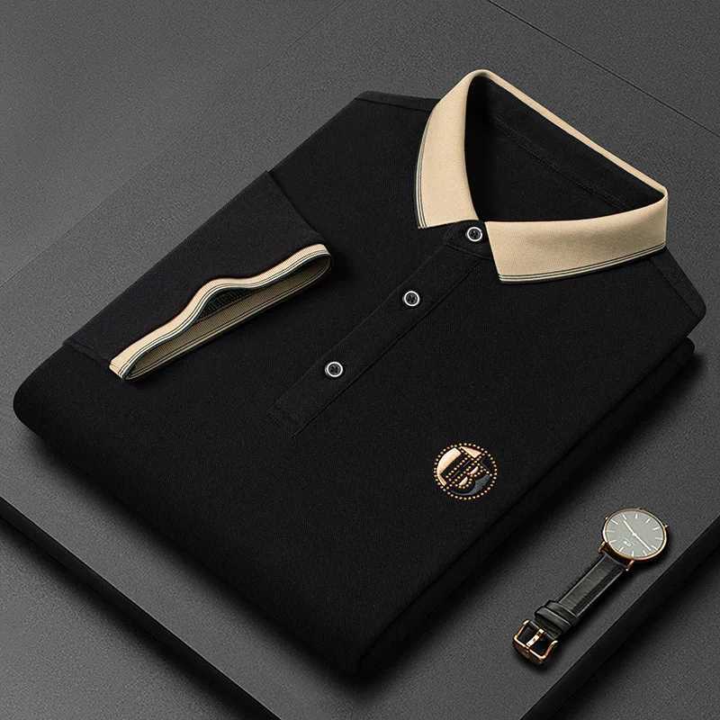 Summer new mens short sleeved casual business trend loose collar embroidered shirt shirt breathable mens top X241228