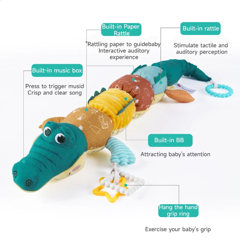 Infant Toys Baby Rattle Musical Soft Plush Toys Cute Animal Activity Soft Toys born Teether Tummy Time Toys Gifts 241226