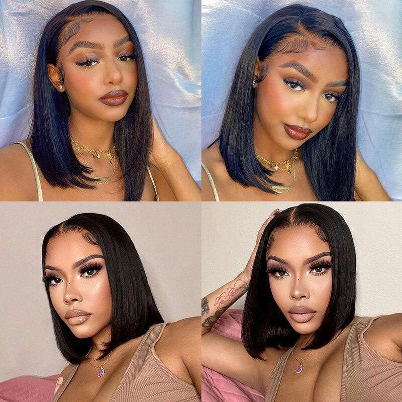 Wig, Person Hair Cover, Bob Short Real Hair, 13 * 4, Lace Front Wig Kq2 Kq2