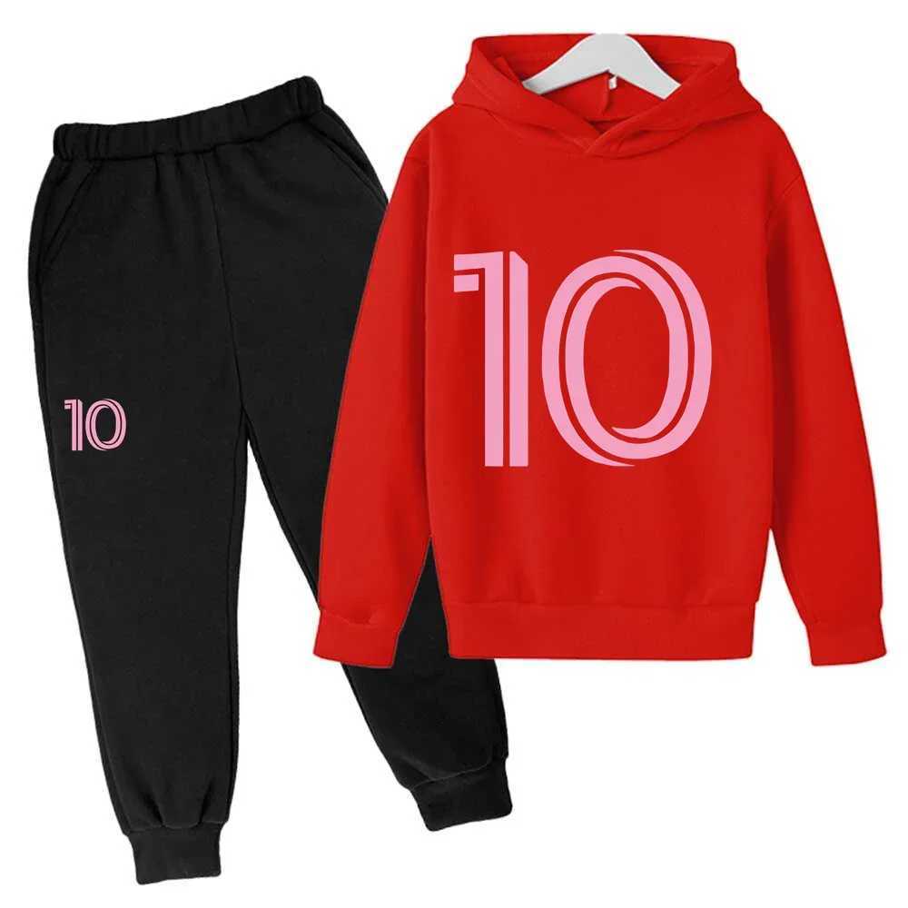 4-14 years old childrens latest hoodie set Childrens cotton autumn spring long-sleeved sweatshirt and pants 2 sets of clothing X241228