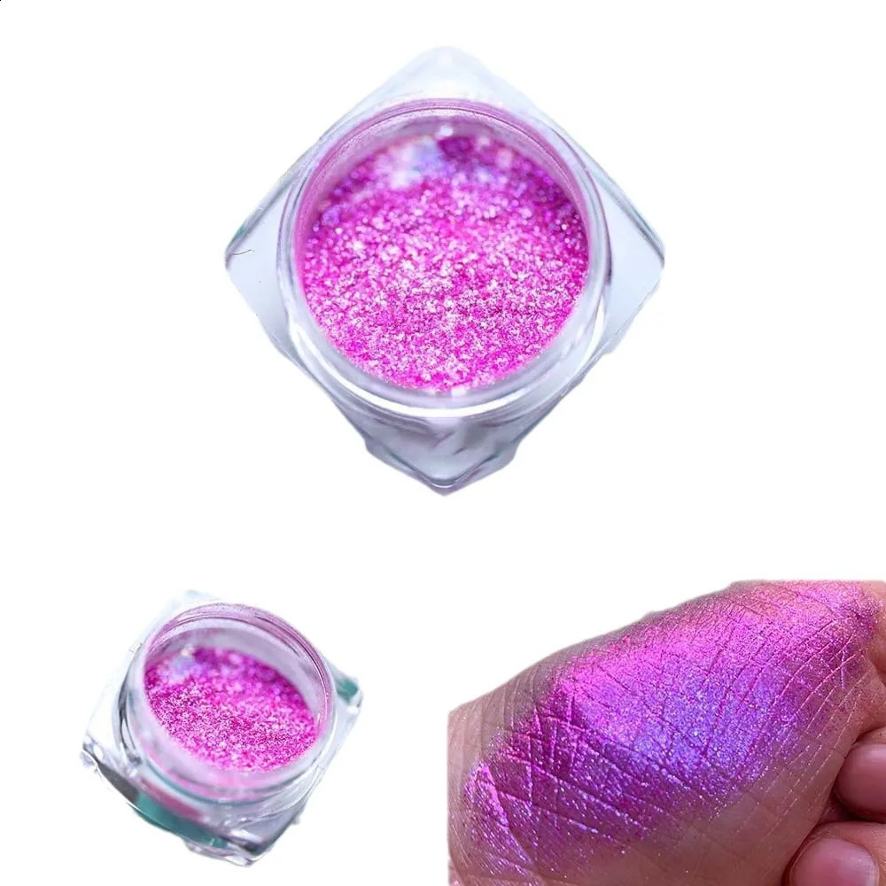 6 Boxes/Set Nail Gel Makeup Party Festival Powder Chameleon Aurora Chrome Nail Powder 6-Color Mica Pigment Suit for Eyeshadow 241223