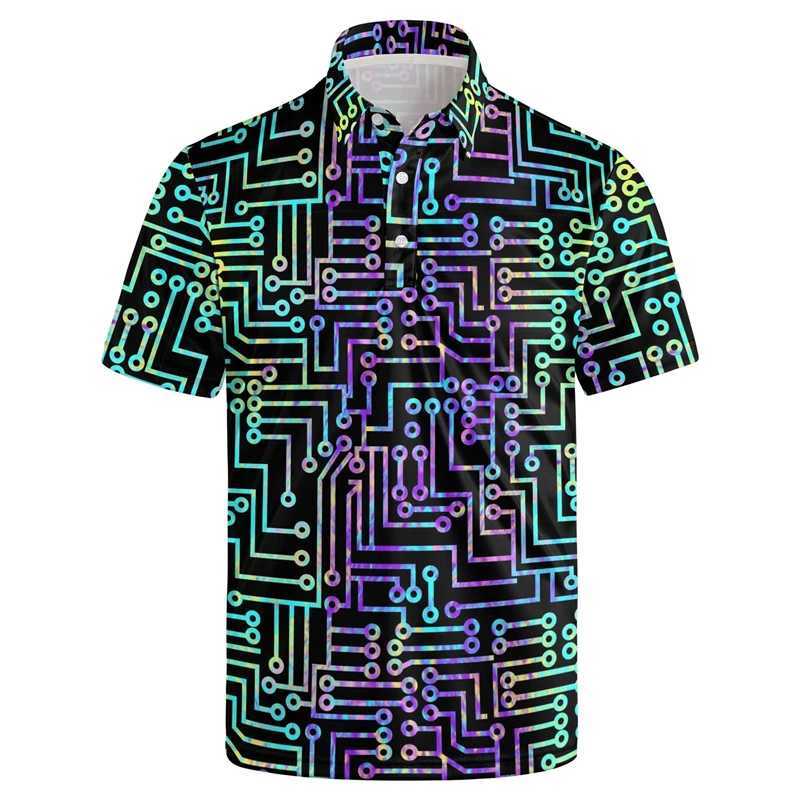 Interesting 3D printed neon shirt shirt suitable for mens summer oversized short sleeved shirts personalized street T-shirts top casual mens clothing 