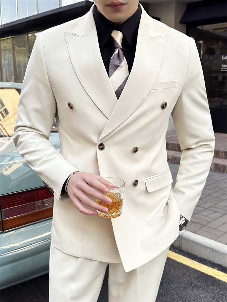 B1227Men's three-piece suits for wedding groom and groomsmen business casual formal wear Korean style