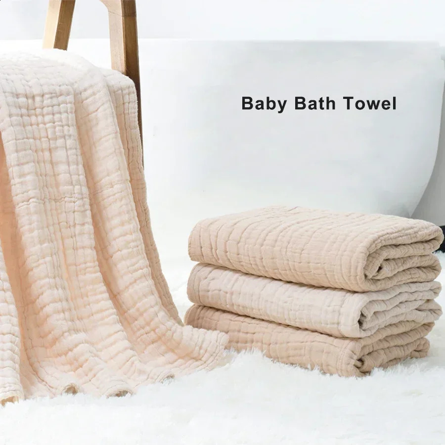Baby Bath Towel Kids Swaddle Wrap Bedding 6 Layers Infant Gauze Receiving Blanket Pure Cotton Bubble Muslin Blanket 105*105cm 241227CJ