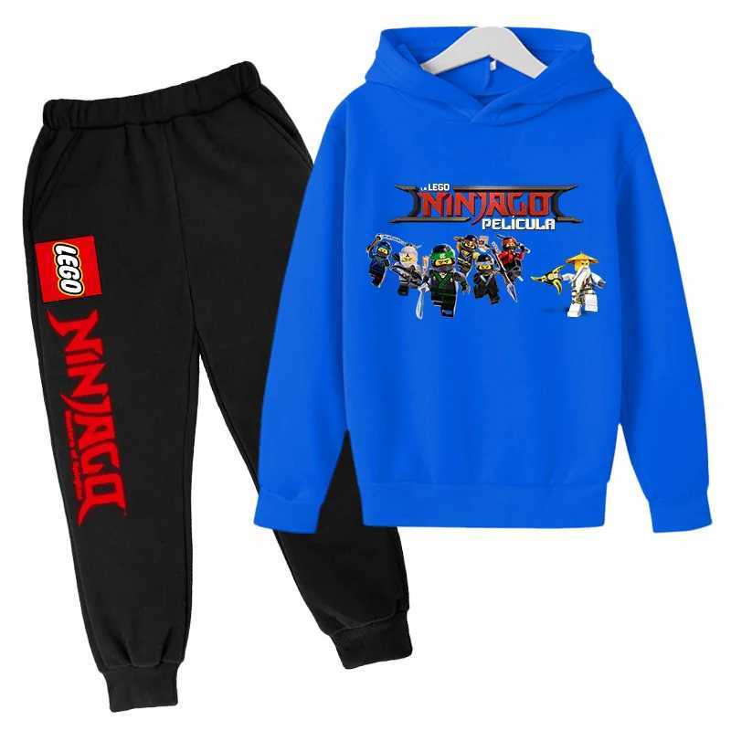Phantom Ninja Hoodie cartoon Comics Anime printed CHIldren clothing CHIldren Boys Sweatshirt Hoodie set two-piece handsome X241228