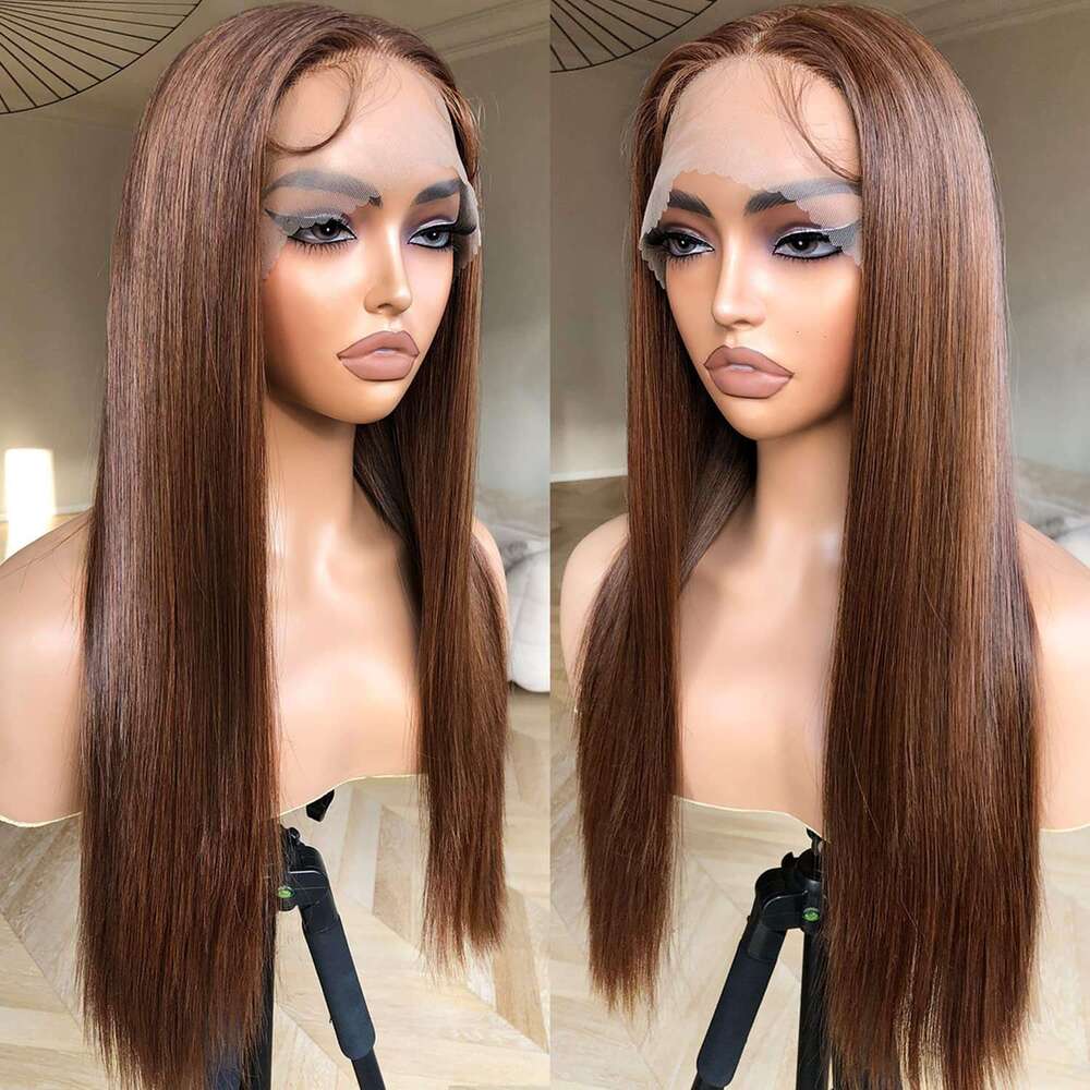 Front Lace Black High-Temperature Silk, Medium Length Straight Hair, Synthetic Wig, Wig Kq2 Kq2