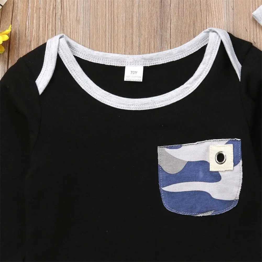 Pudcoco Autumn New Casual 3pcs Baby Boy Clothes Set Newborn Infant Boys Camouflage Top Long Pants Hat Outfits X241228
