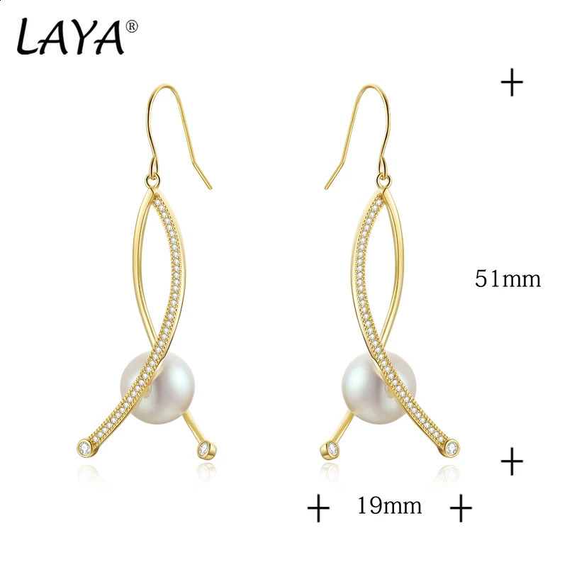 LAYA 925 Sterling Silver Pearl Long Dangle Earrings For Women Minimalist Korean Style Engagement Wedding Earring Fine Jewelry 241226