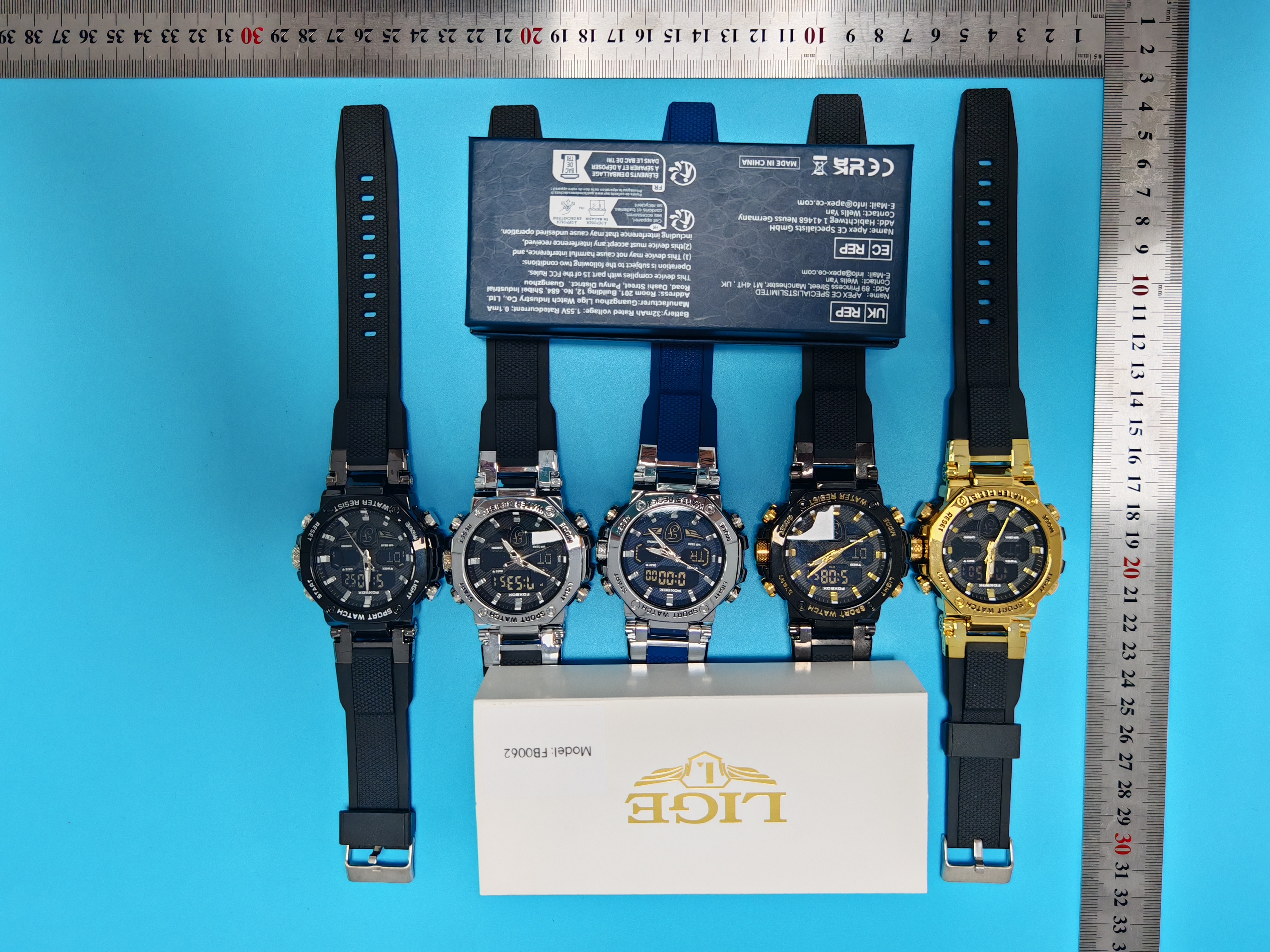 LIGE 2024 new sports waterproof electronic watch men's multifunctional dual display fashionable casual youth electronic watch Watch for teenagers