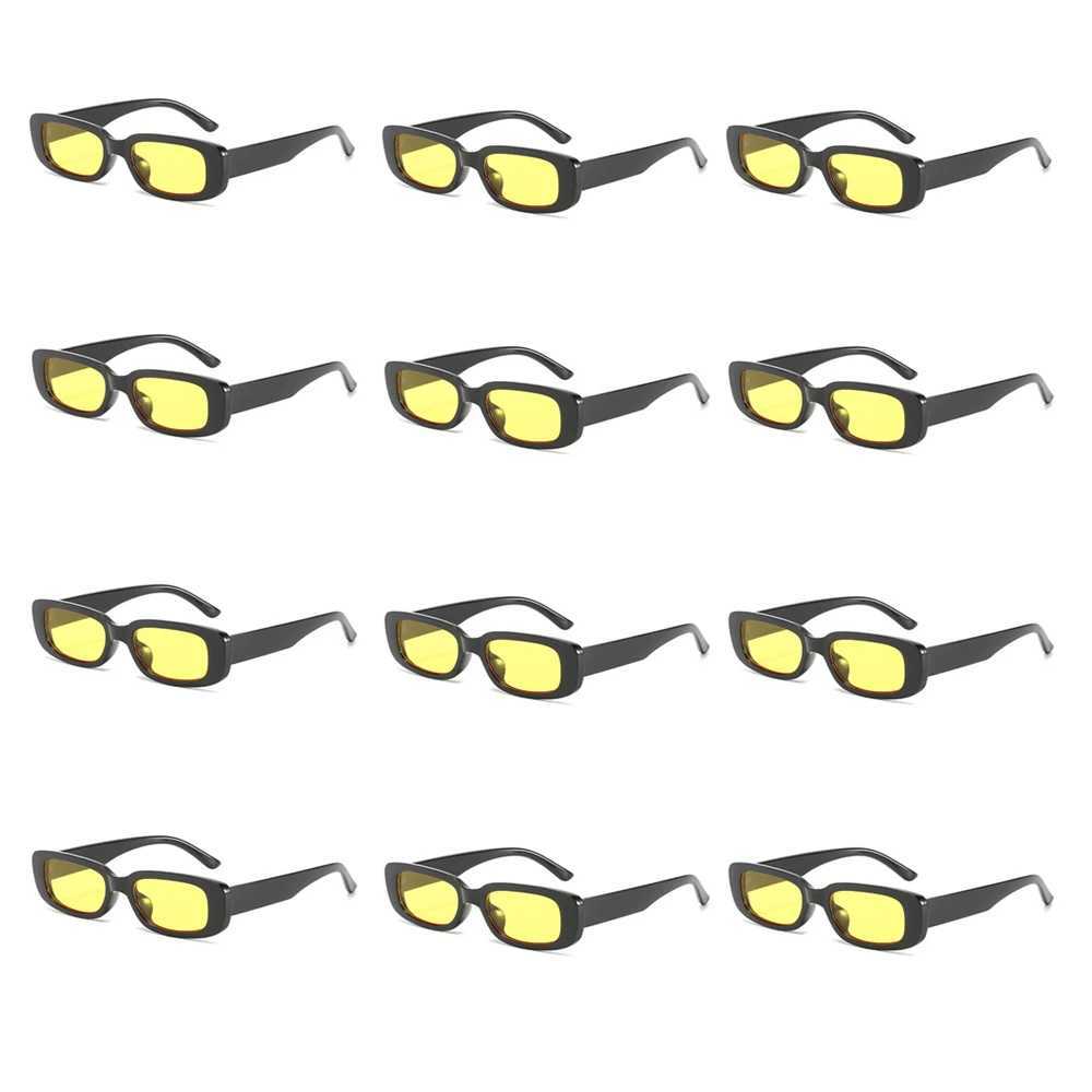 Lovatfirs 12 Pack Square Sunglasses For Party Trip Women Men Different 12 Color UV ProtectionXJ241228
