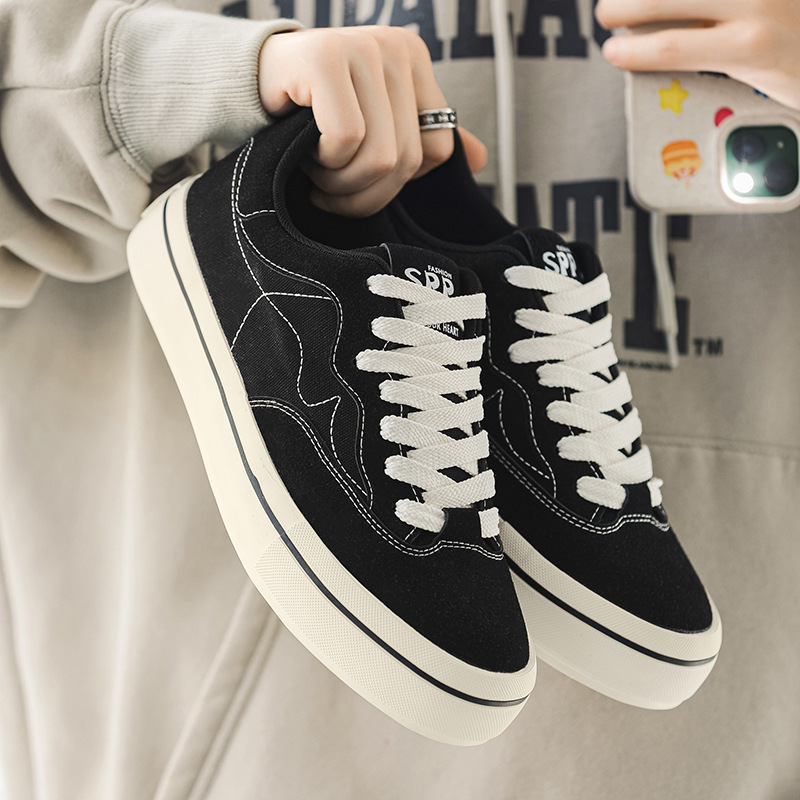 Men Casual Shoes Thick Sole Simple Fashion Versatile Designer Shoes Korean Version Skateboard Shoes Triple Black Brown Green Free shipping